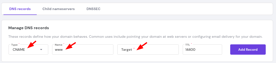 CNAME Record Hostinger