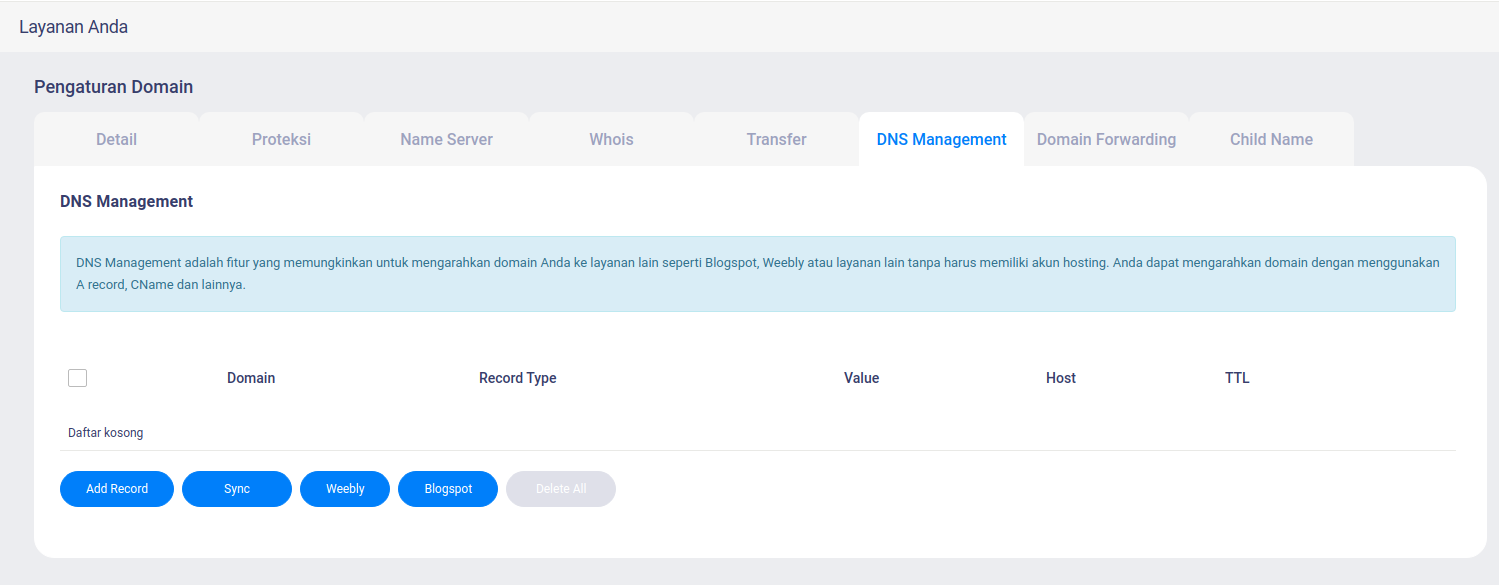 DNS Management Niagahoster