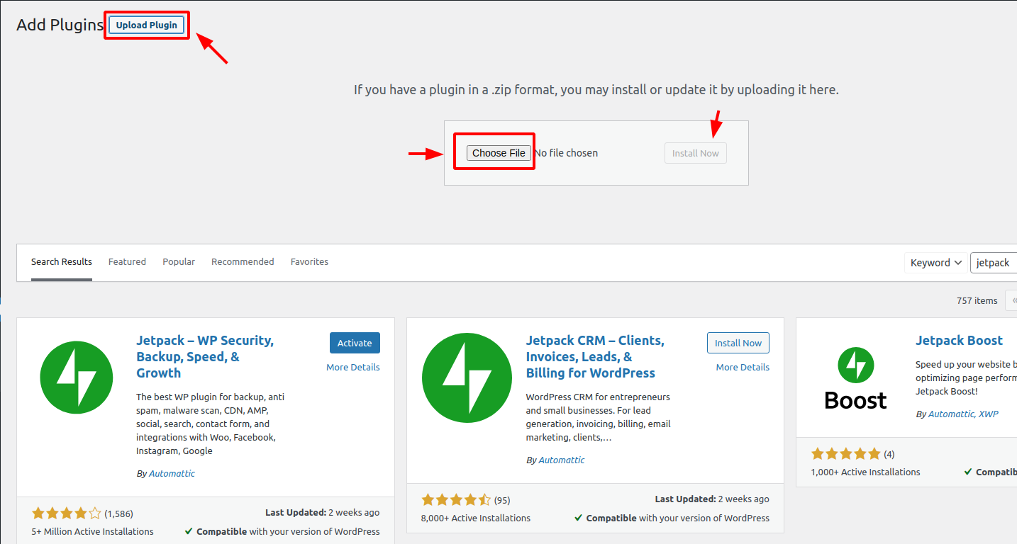 Proses upload plugin WordPress
